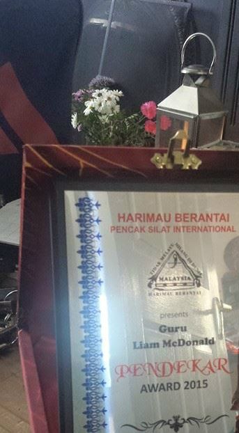 Pendekar Award  in Malay Silat from Guru Jak and the Harimau Berantai Clan